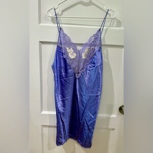Vintage Purple Lace Satin Nightgown